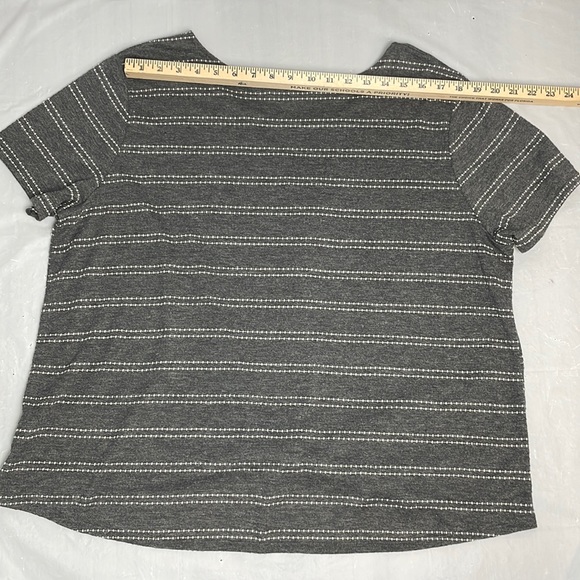 Always Indigo twist front short sleeve top gray white soft ladies Size 3x - Picture 6 of 9